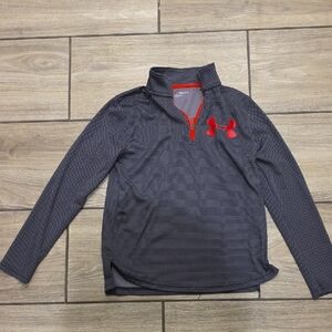 Under Armour Charcoal and Crimson Quarter-Zip Top